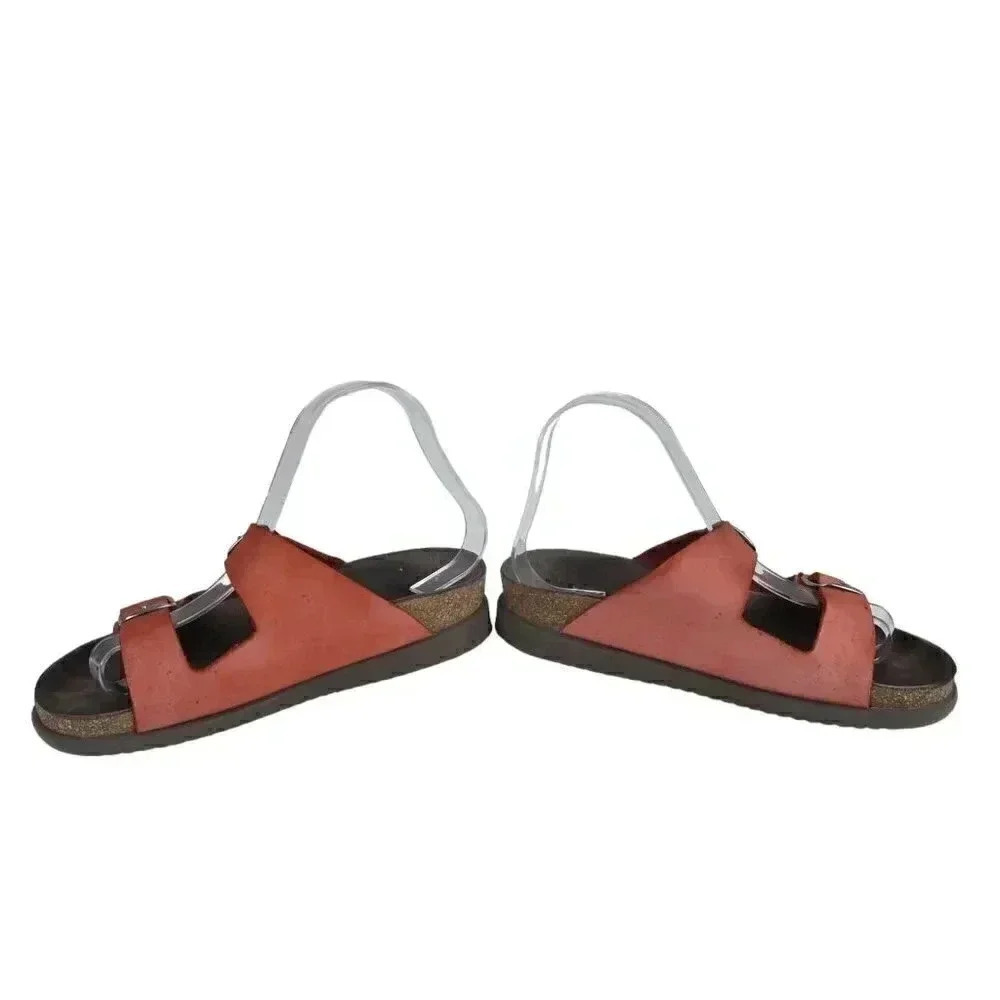 Mephisto Hester Cork Sandal Leather Adjustable Straps Red/Orange Size 37 US 7 - Picture 5 of 14